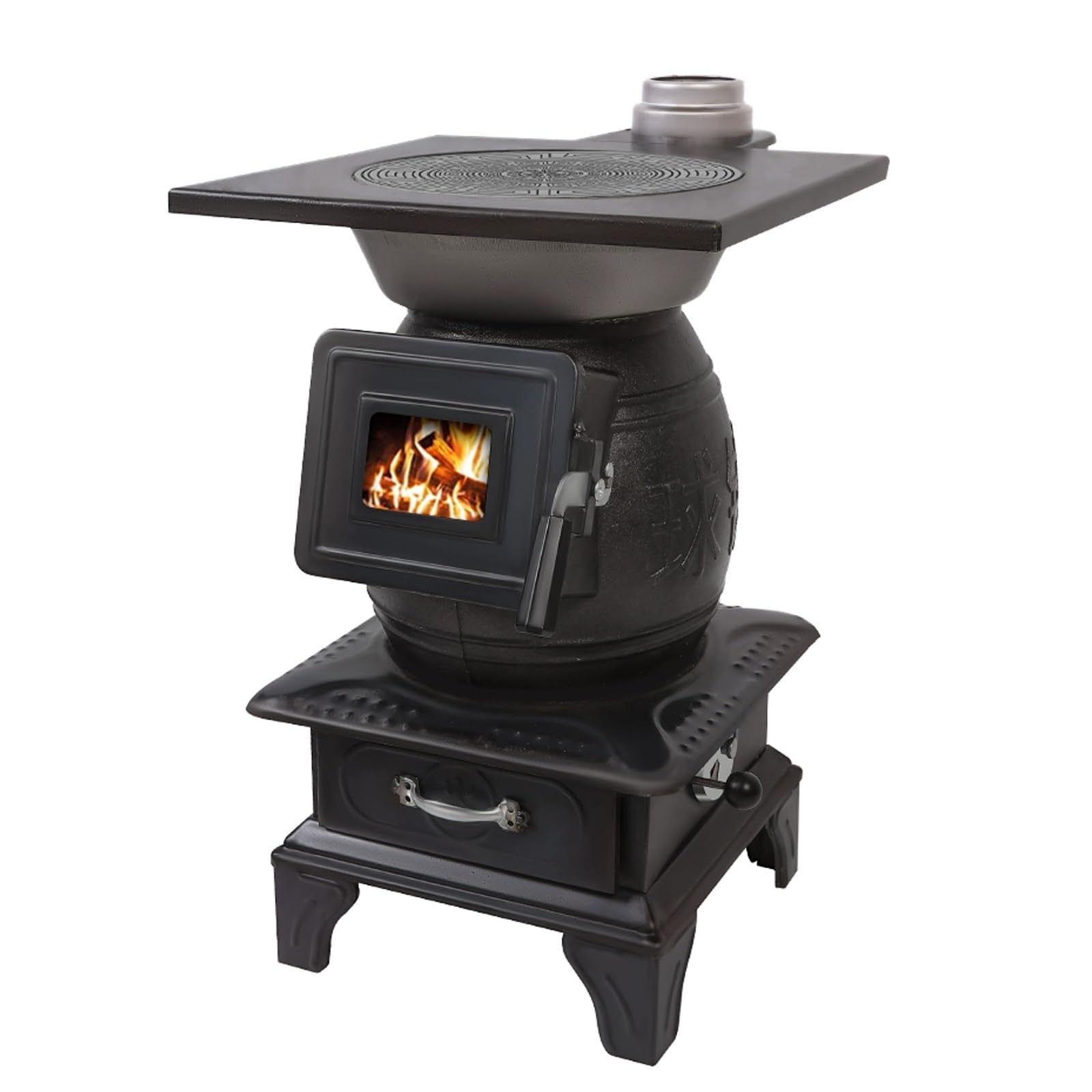 Stufa A Legna Economica, Stufa A Pellet Idro Con Uscita Fumi Densa, Ganci, Pinze, Pale For Barbecue, Picnic, Riscaldamento E Cucina
