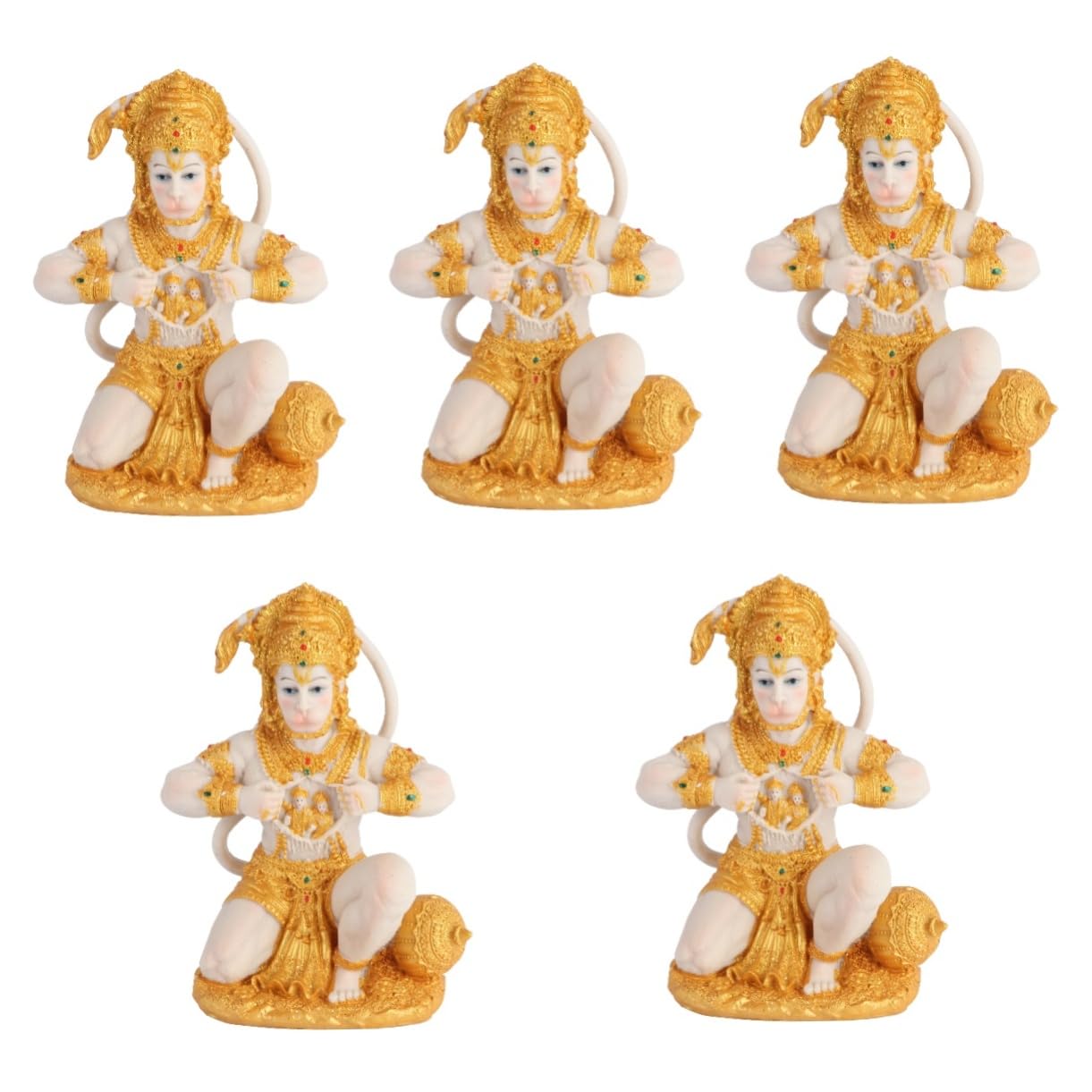 MAGICLULU 5St kniende Affenstatue wohnungseinrichtung wohnungsdeko sammlerstücke hausdeko Dekorative Skulptur Baba Dharma Anlage chinesische Statue Kunst Figur Buddha-Statue Harz Golden