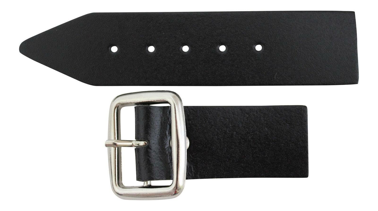 Kilts Wi Hae Men's Black Kilt Straps & Chrome Buckles With Leather Tab 1.25 Inch 3Cm Wide 1X - 20X