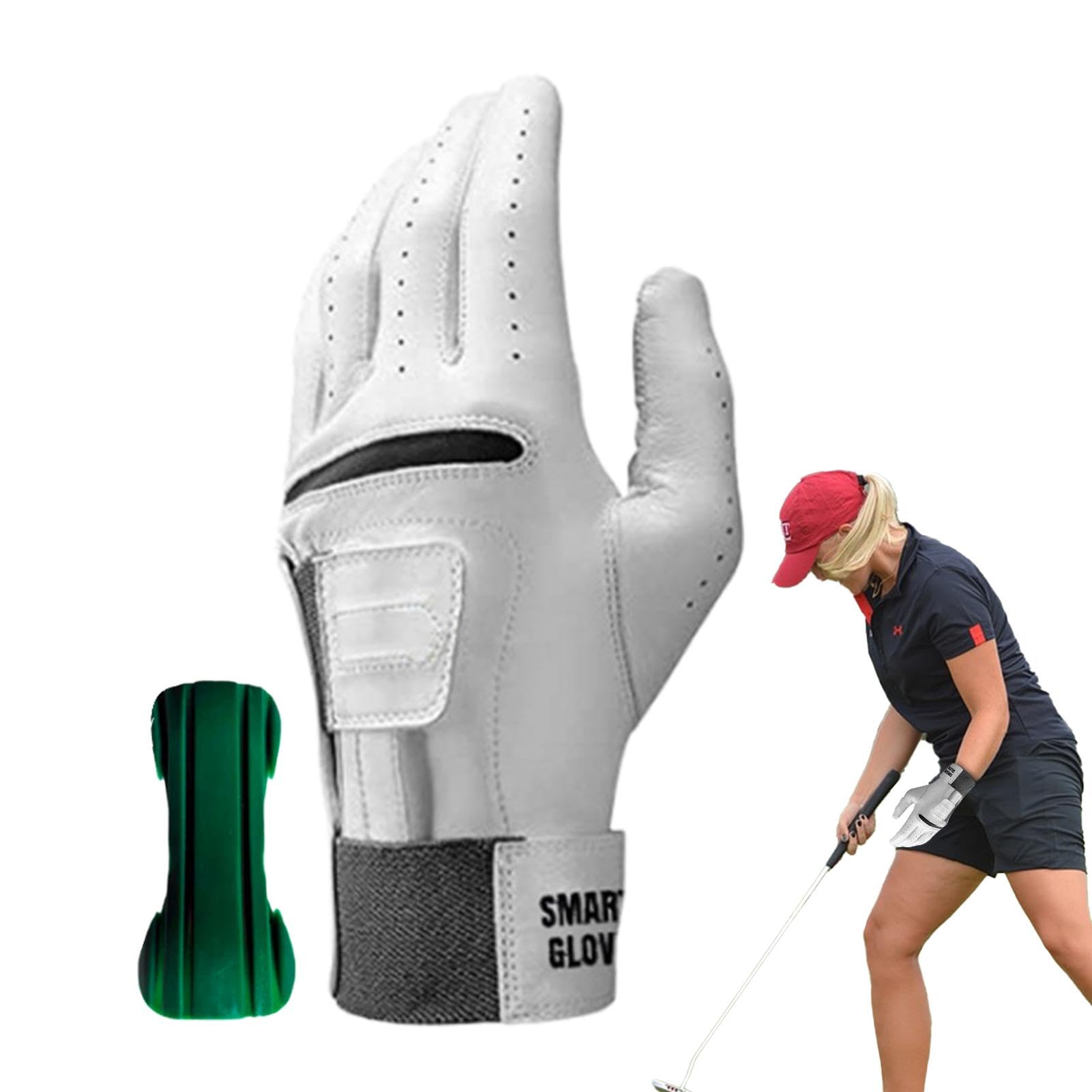 Guanti da golf da allenamento: attrezzatura da golf lavabile in lavatrice, strumento di pratica di golf in silicone antiscivolo | Guanti da polso da golf resistenti all'usura 2 in 1,