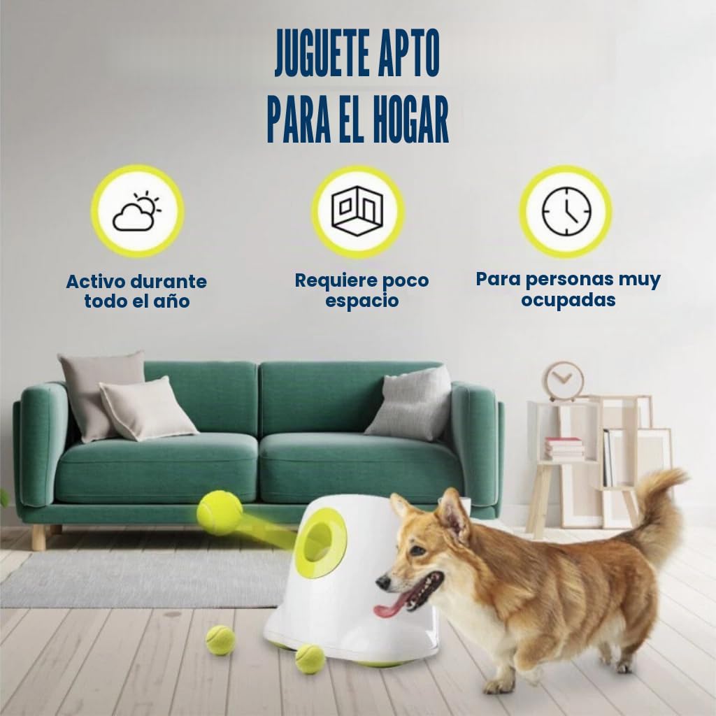 BOT Lanzador de Pelotas Automático Ifetch Mini para Perros Pequeños y Cachorros - Juguete Interactivo Con 3 Pelotas (Mini 3x5cm)