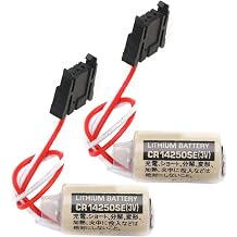 CR14250SE 1/2AA 3V PLC Lithium Battery with Black Connector, Pack of 2
