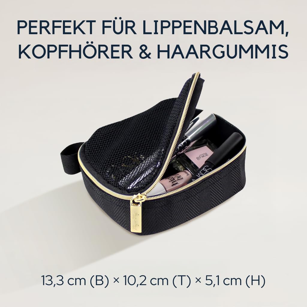 Itzy Ritzy 3er Set Packwürfel – Koffer Organizer Set für Reisen – Packbeutel mit Netzoberseite – Baby Kleidertaschen für Koffer, Rucksack & Handgepäck – Schwarz Gold Reiseorganizer