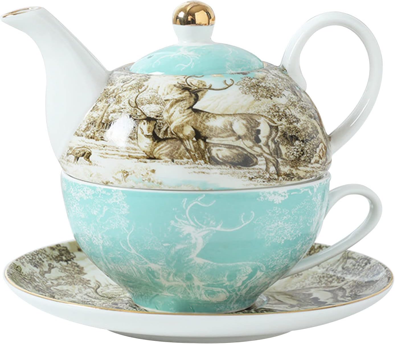 PROPFE Teapot and Cup Set for 1, Tea for One Teapot and Cup