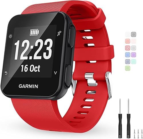 Miniatura 8 de Correa de repuesto para reloj Garmin Forerunner 35, correa de silicona suave compatible con Forerunner 35 Smartwatch