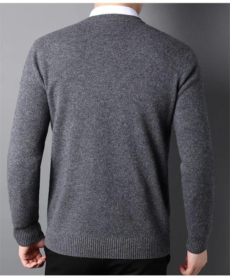 Men Classic V-Neck Pullover Men Sweater Soft Solid Color Casual Pullover Jumper Knitted Sweaters3