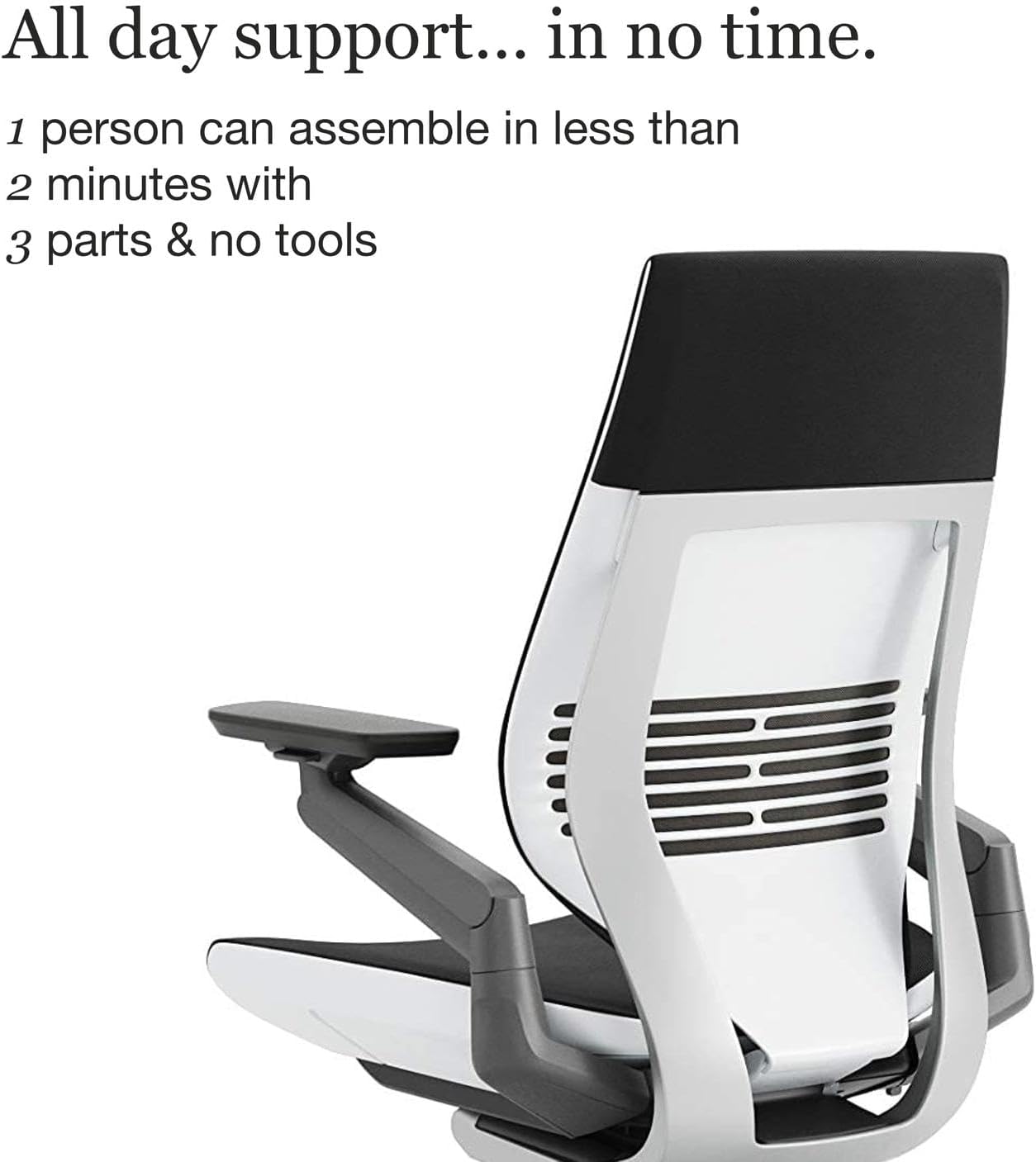 Steelcase Gesture Office Chair, Carpet Floors, Licorice