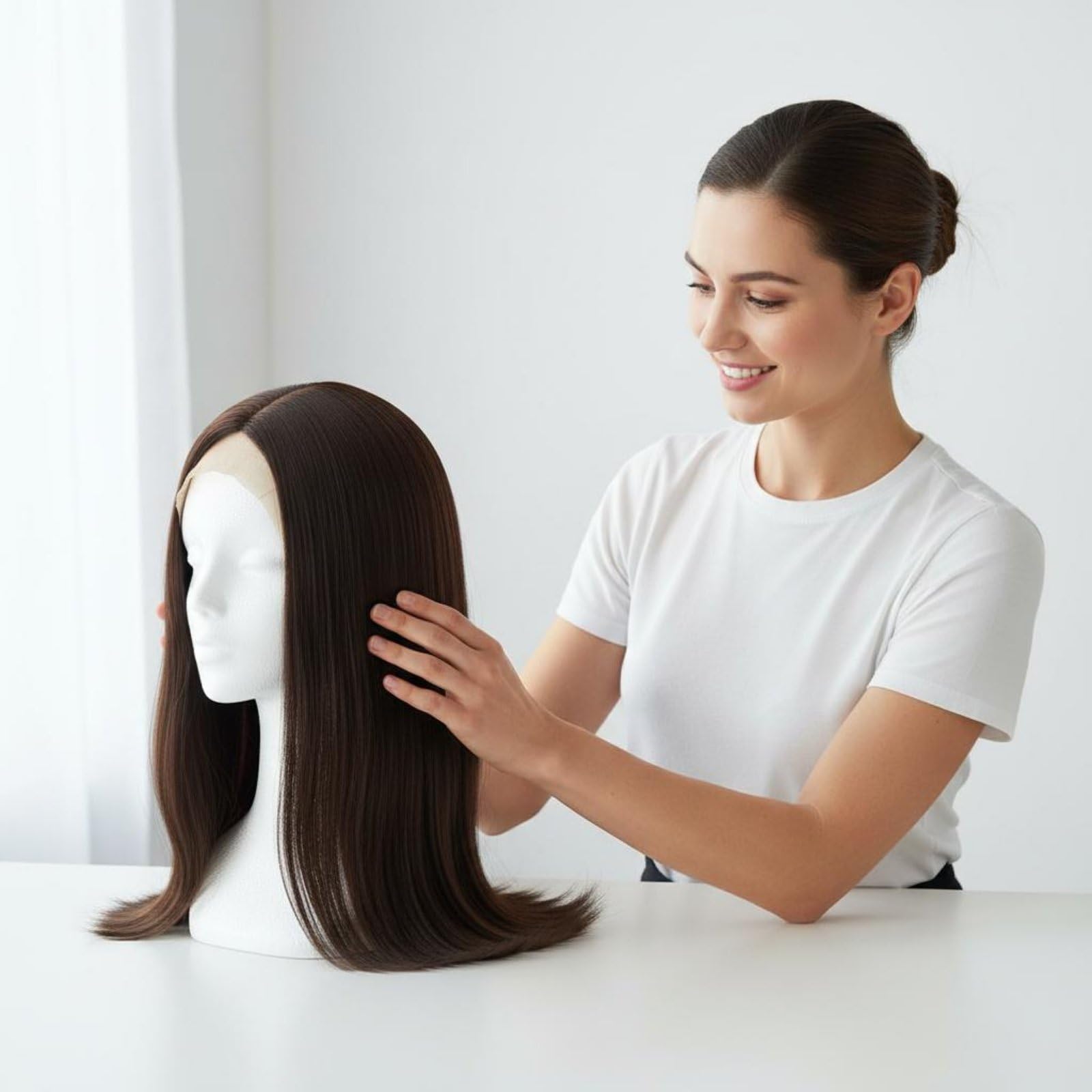 Milageto Testa per Parrucca Manichino Supporto Testa per Parrucche Busto per Cappelli con Superficie Aderente per Styling E Presentazione Pulita Adatta a Saloni Negozi Vetrine Casa , Nero Velluto