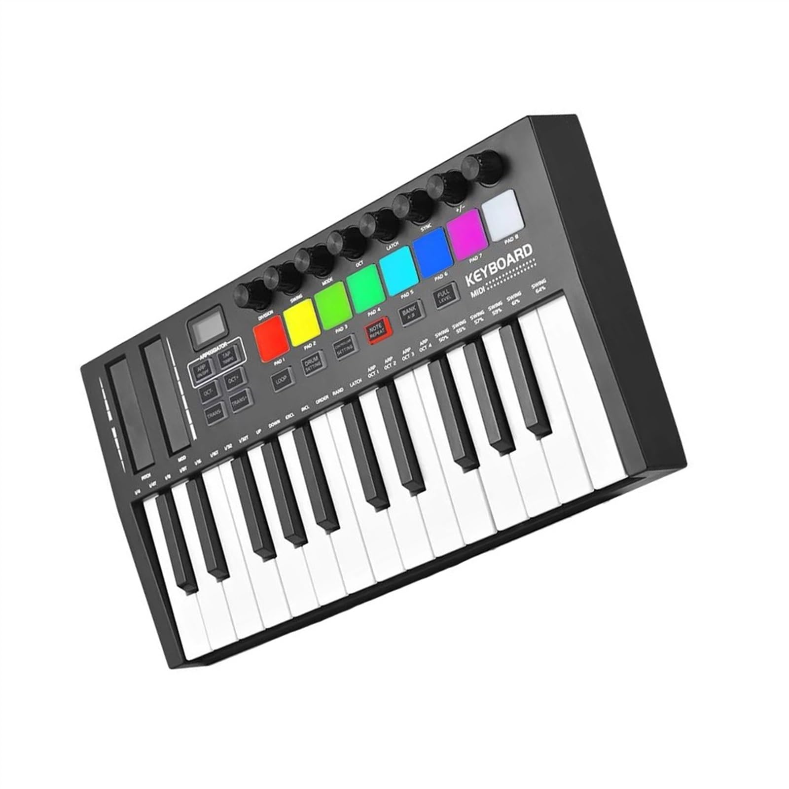 Elektronische Tastatur Für Erwachsene Tragbarer 25-Tasten-Controller Elektronische Audio-Arrangier-Schlagpad Leichte USB-Display-Tastatur