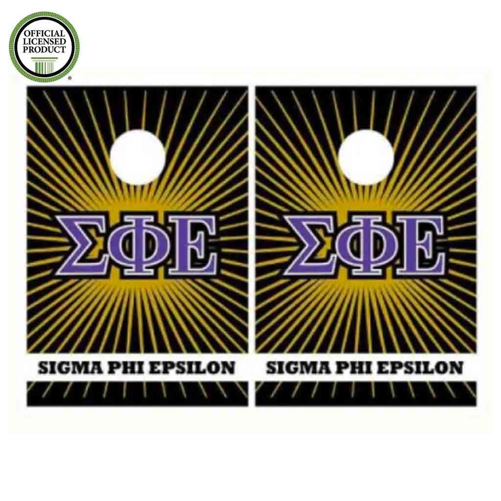 VictoryStore Cornhole Games - Sigma Phi Epsilon Cornhole Bag Toss Game - Starburst - 8 Bags Included