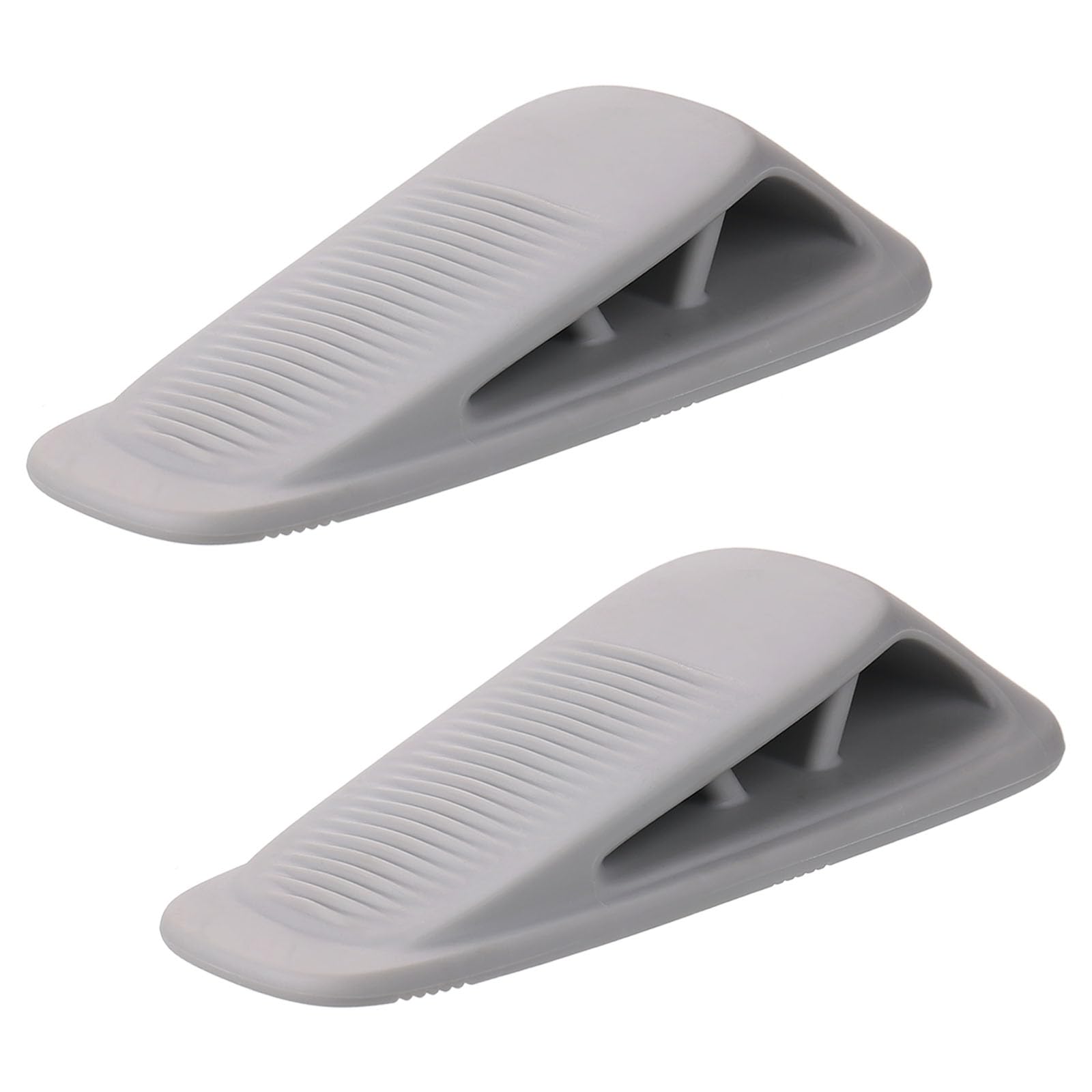 Fursafe&amp;Q Rubber Door Stoppers for Bottom of Door, Door Stop Wedge with Holder, Heavy Duty Doorstops 2 Pack, Wall Protector for Home &amp; Office &amp; School &amp; Commercial Doorstop Keep Open Stack Grey