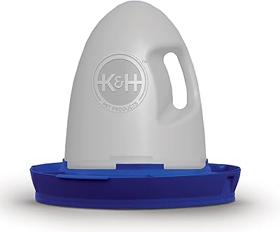 K&H Pet Products Poultry Waterer 2.5gal. (Unheated) Blue - No Roost Top & Non-Spill Refill