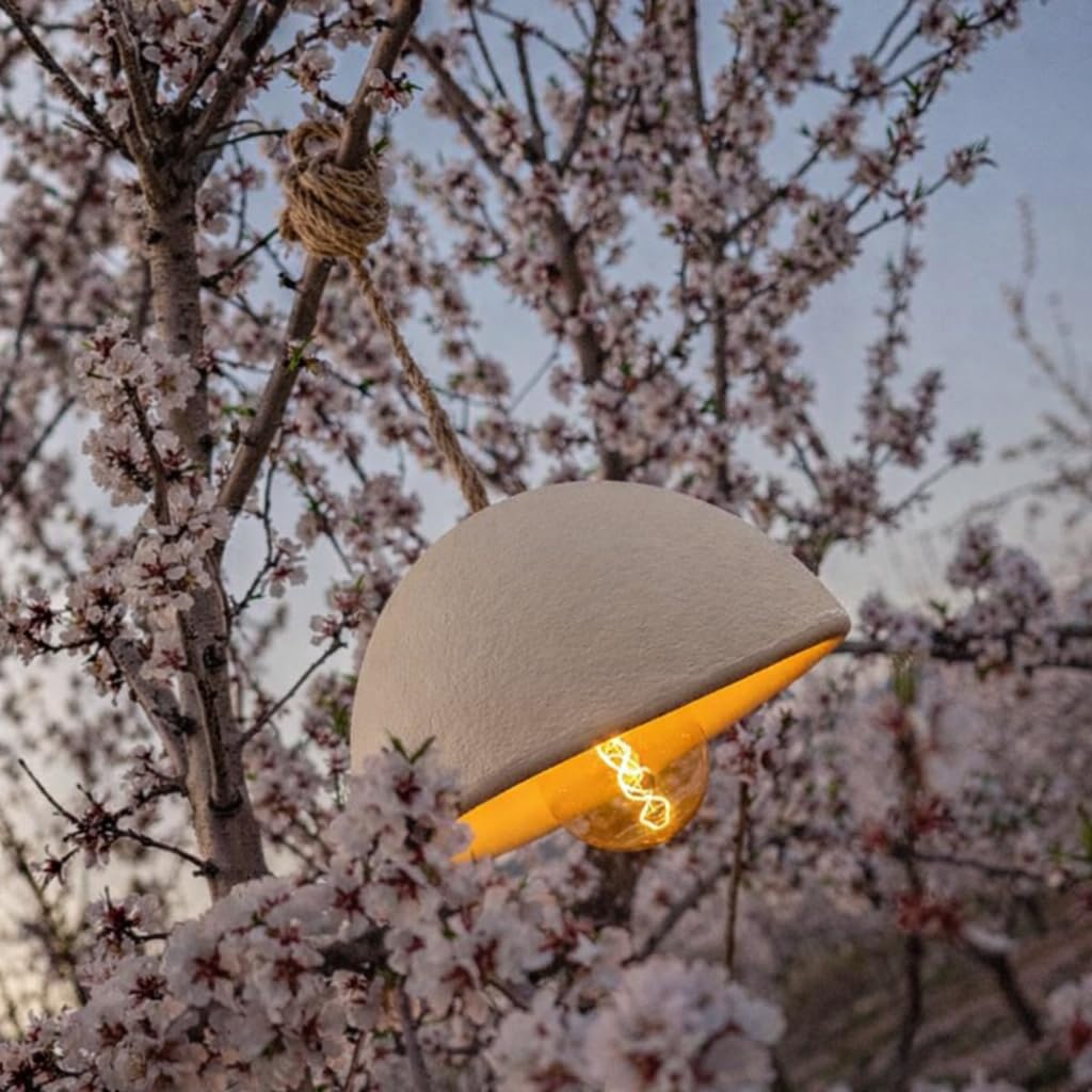 newgarden LUNA - Lampada a sospensione senza fili, ricaricabile con lampadina LED portatile, con luce regolabile, per interni ed esterni, protetta, terrazza o giardino (Beige)