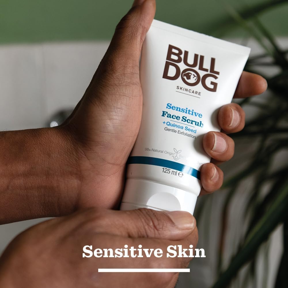 BULLDOG SKINCARE - Sensitive Face Scrub For Men Exfoliating Quinoa Seed Scrub 125ml x 3 Pack, 41.67 ml (Pack of 3) - Image 4