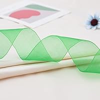 Vista 4 de Hapeper Cinta de organza transparente de 1-1/2 pulgadas, 50 yardas/rollo (verde)