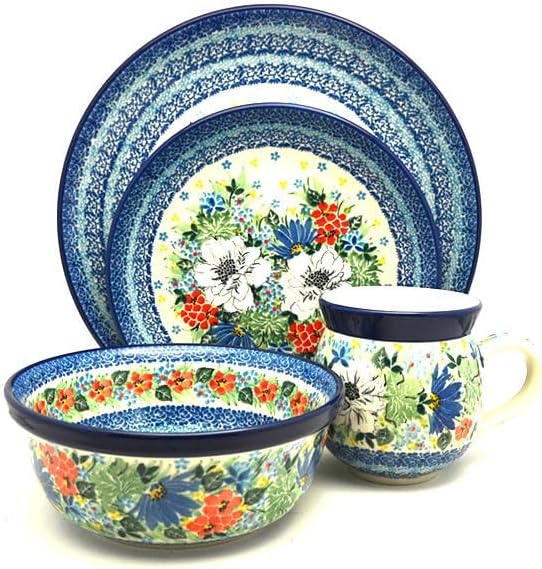 Polish Pottery 4-pc. Place Setting with Standard Bowl - Unikat Signature - U5156
