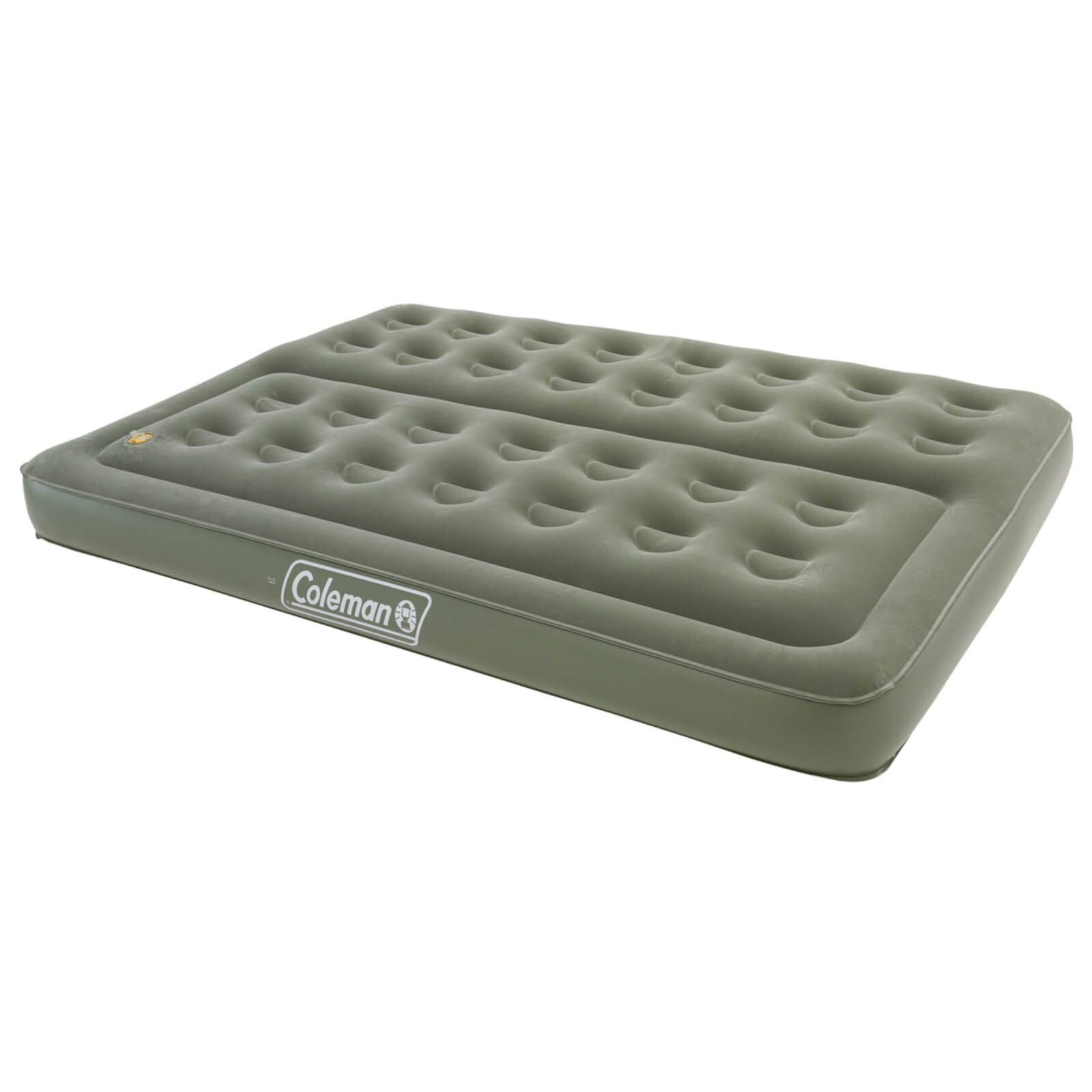 Coleman Comfort Double Flocked Surface Inflatable Camp Air Bed - Green, 188 x 137 x 22 cm