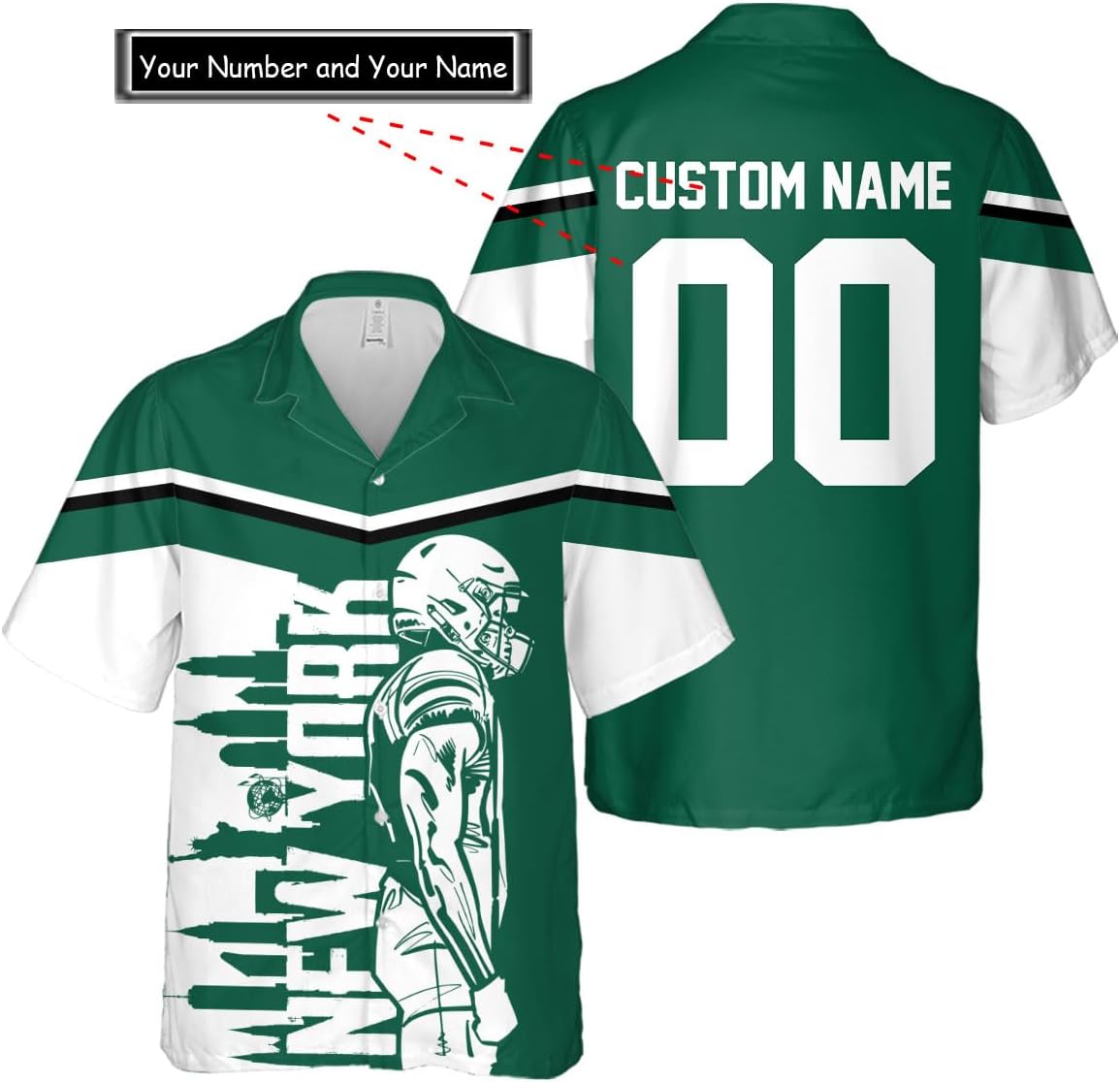 Discover Personalized New York Football Team Jets Hawaiian Shirts for Men, Gift for Fan