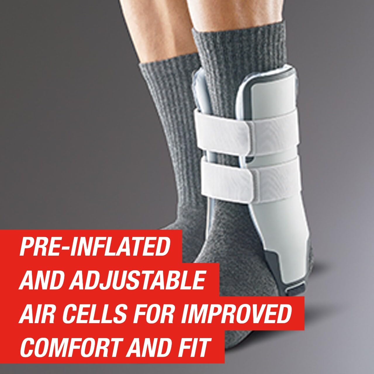 ACE Brand Adjustable Stirrup Ankle Brace, Left or Right Firm Support Ankle Brace for Sprained Ankles and Injury Recovery, Features Pre-Inflated and Adjustable Air Cells for Improved Comfort