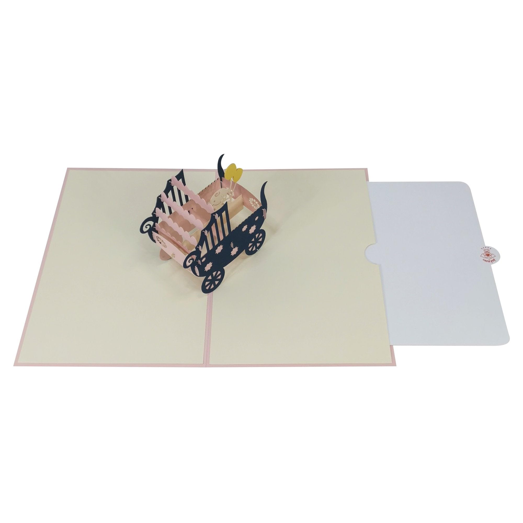 CardPop New Baby Girl in Pram Pop-Up Card - 3D Pop Up Greeting Card - Image 4