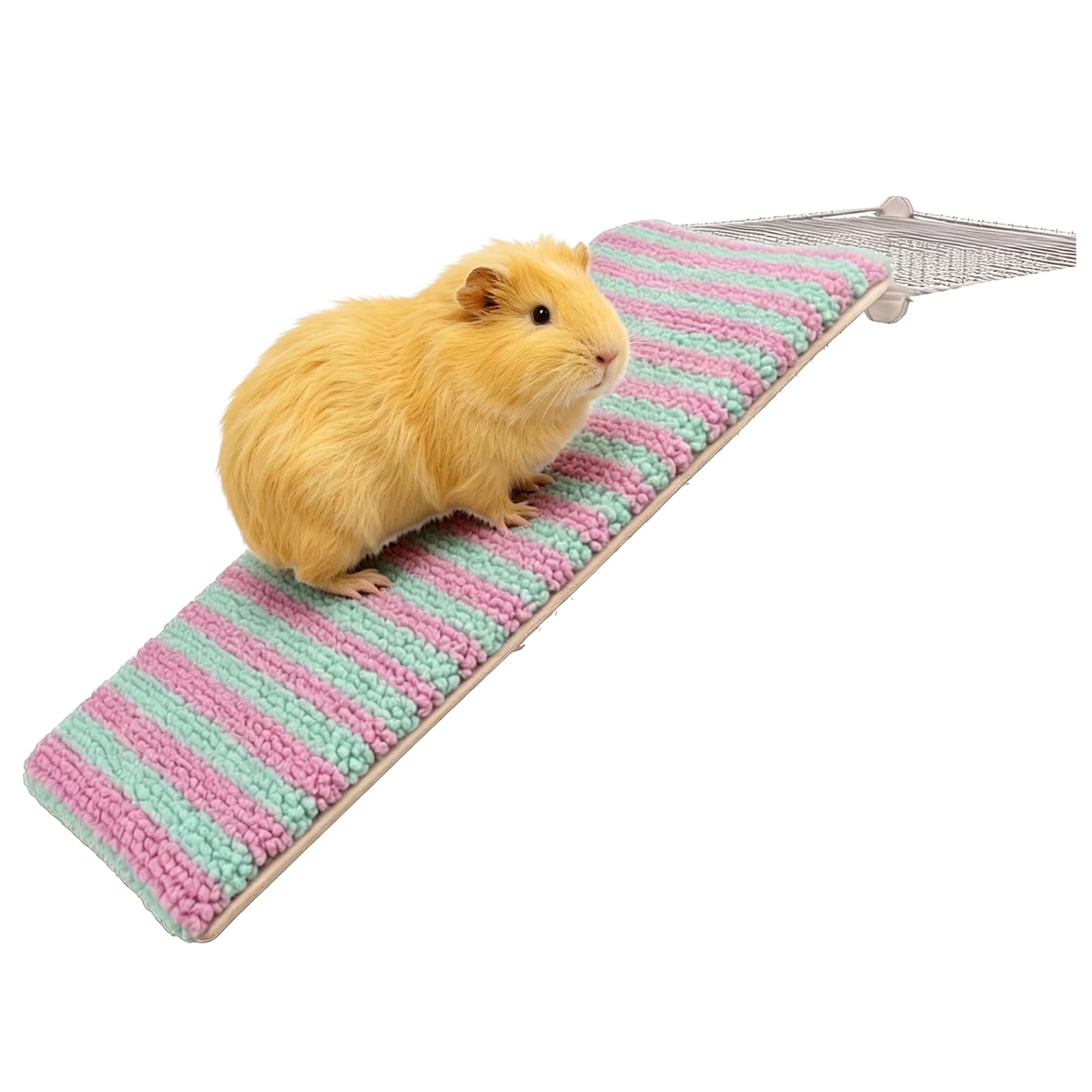 Ramp Fuzzy Cover for Small Animals Cage Guinea Pig Ferret Nation Stair Cover for Guinea Pig cage & Small Animal Cages | Ramp Measures 28L x 12W Inches (Dopamine)