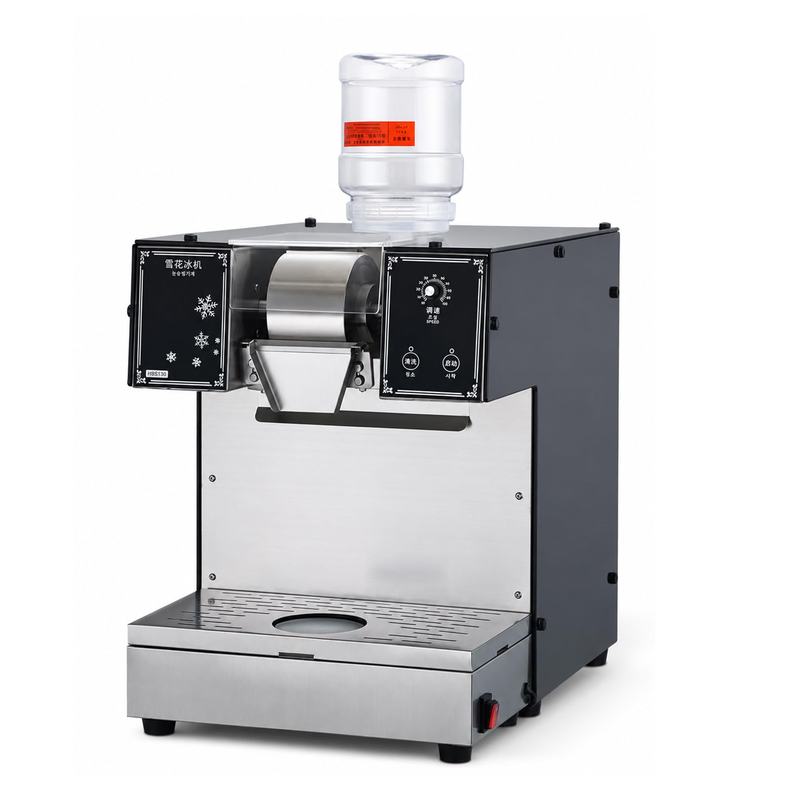 FRANREADER Commercial Shaved Ice Machine 3-Second Output & 180kg/Day, 0-100 Texture Adjustable, 304 Stainless Steel & Auto-Clean. Ideal Ice Crusher Machine for Bubble Tea Shops and Cafes.