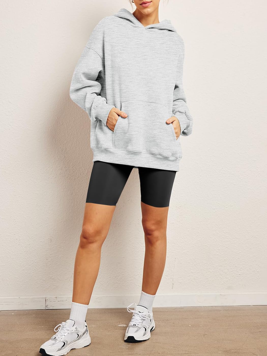 ABYOVRT Sudadera para Mujeres Oversize con Capucha Holgada con de Forro Polar básico Liso Talla Grande Hoodie Suave y Confortable Suelto Manga Larga Suéter Cálido Pullover Otoño Invierno,S-XXL
