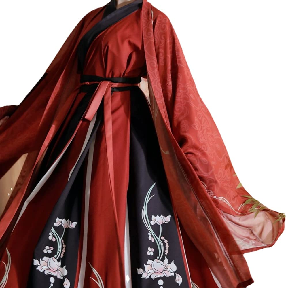 Występy sceniczne Cosplay，han chińska odzież， Chińskie starożytne zestawy Hanfu Cosplay strój dla dorosłych mężczyzn i kobiet(Schwarz,Large)