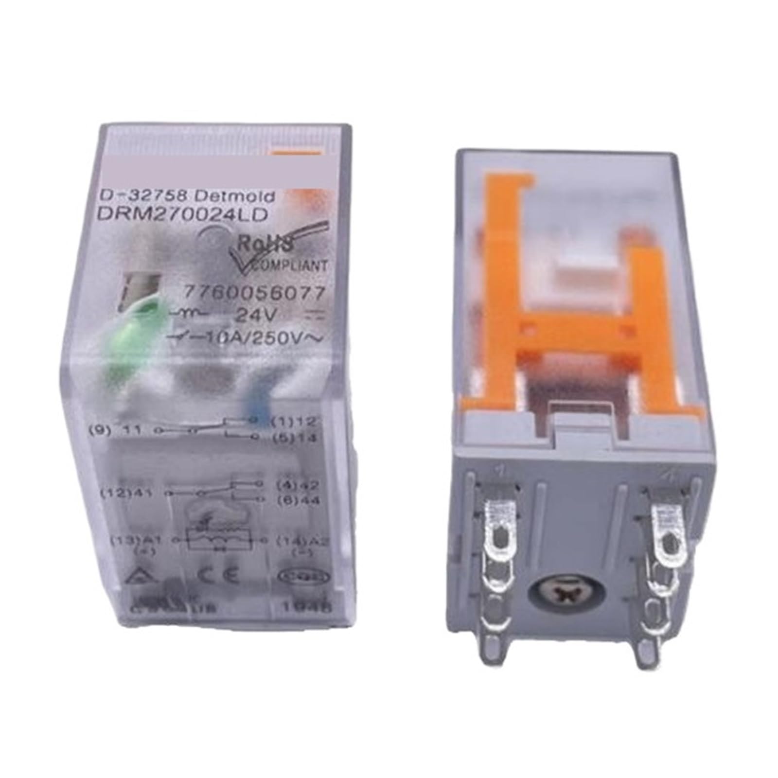 Relais 24V DC DRM270024LD 8PIN V24 24DCV pour automates et maintenance électrique, 5PCS