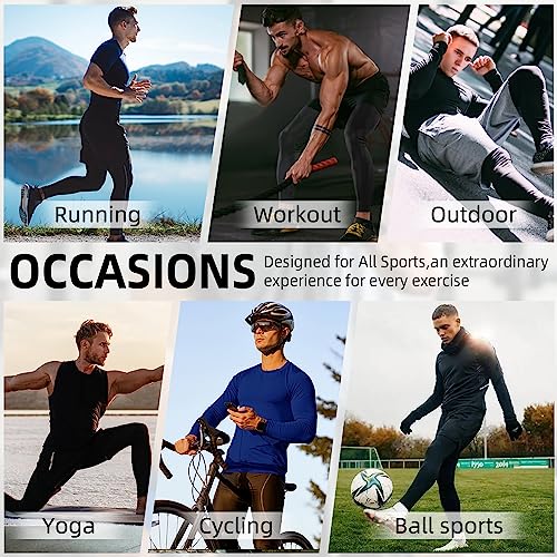 Yuerlian Calça legging masculina de compressão atlética com bolsos para corrida e ciclismo pacote co