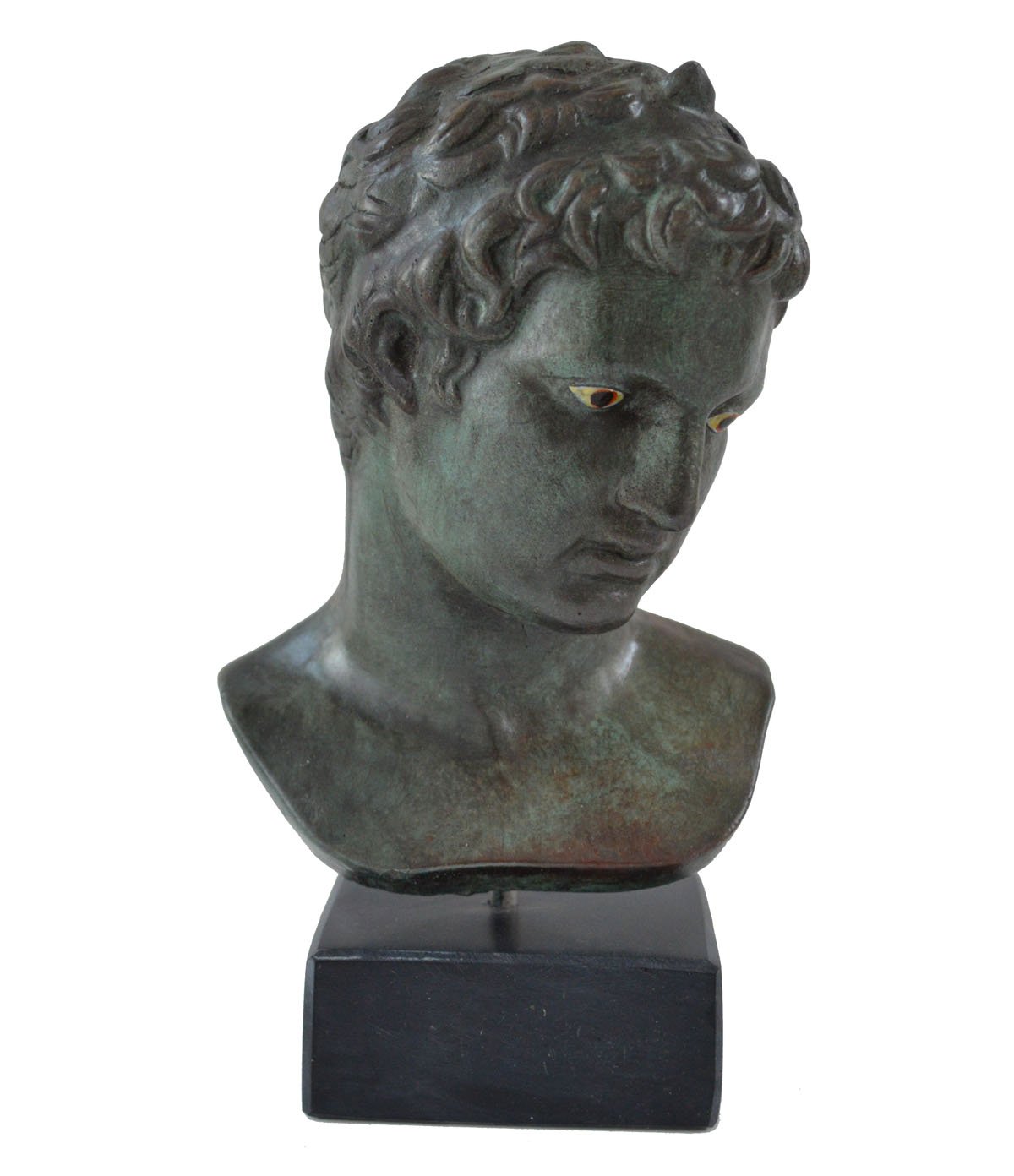 Marathon youth head bust with bronze color effect - museum reproduction Ephebe - Ephivos