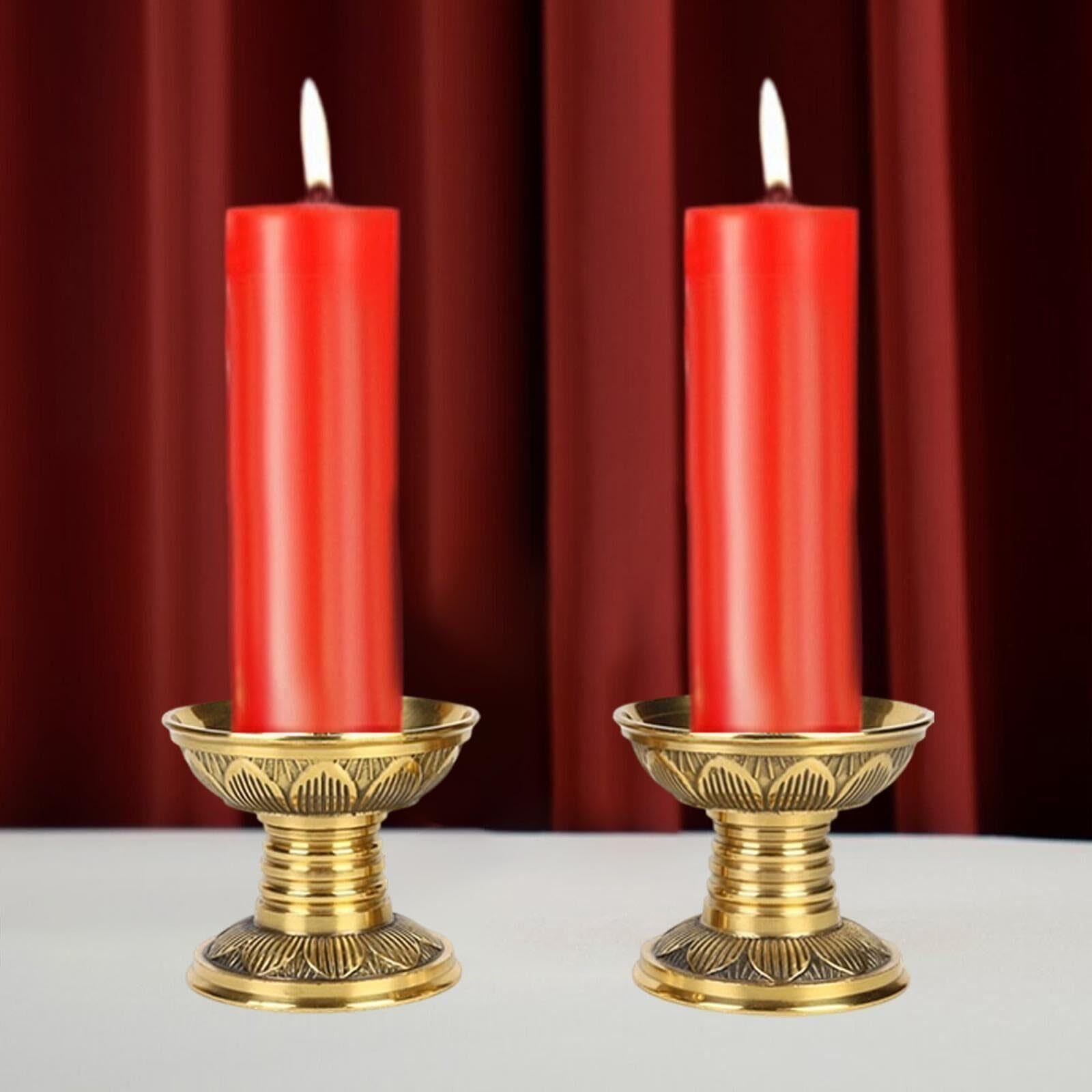 Portacandele a candelabro Portacandele in Ottone da 2 Pezzi Eleganti for Candele a Colonna Regali per la Nuova casa