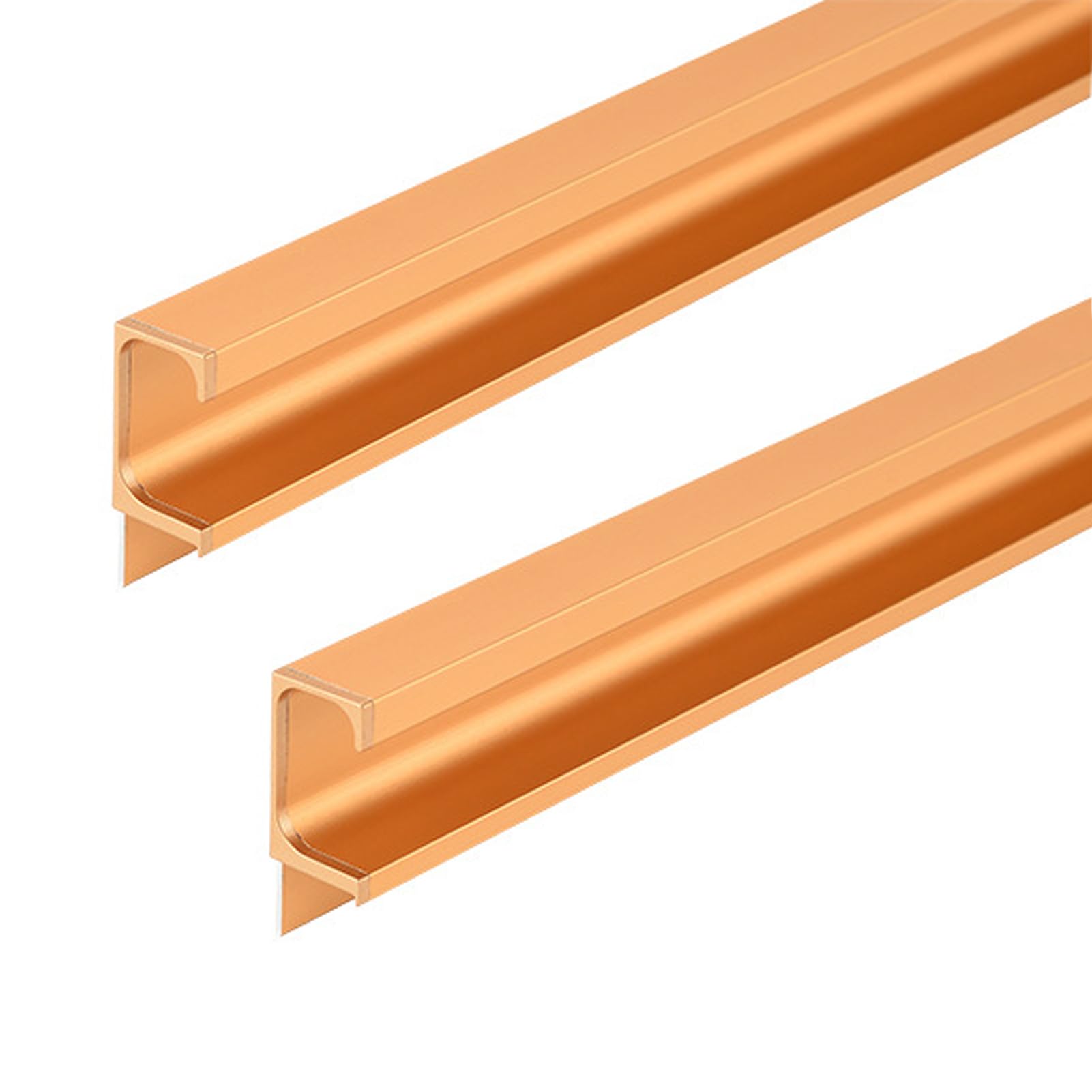 2 Packs Hidden Closet Handle G-Shape Drawer Handles Invisible Finger Edge Pull No Slotting Furniture Cabinet Kitchen Aluminum Alloy Knobs Door Levers for Cupboard Wardrobe (600mm,Gold)