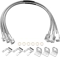 Tavaski 89715 Stainless Steel Braided Brake Lines Kit for Jeep Wrangler TJ YJ 1987-2006 & Cherokee XJ 1984-2001, 4-6" Lift Front Rear Hoses