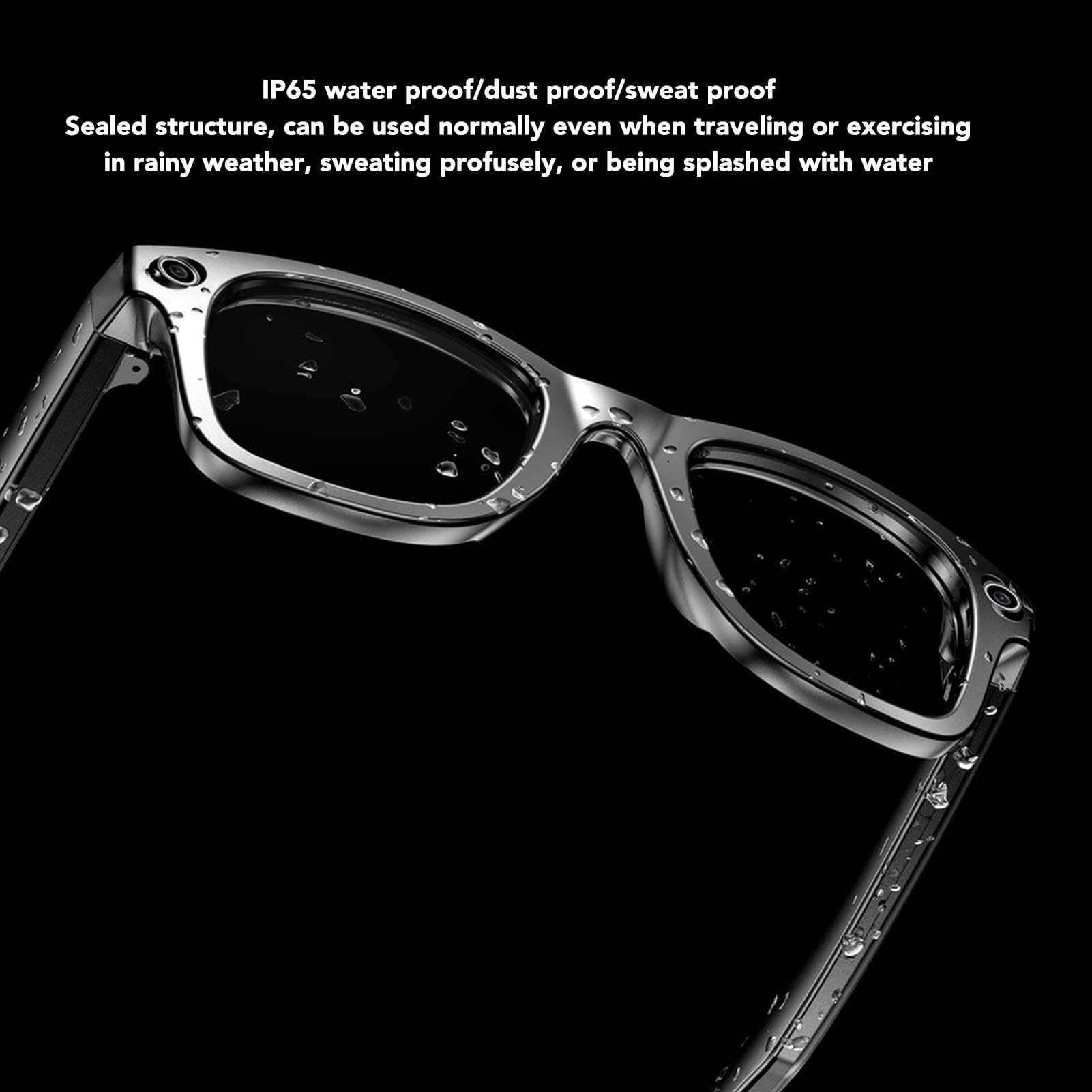 Occhiali da Sole della Fotocamera, Occhiali Intelligenti con Traduttore di Intelligenza Artificiale, Altoparlante Musicale Bluetooth, Riconoscimento delle Immagini AI