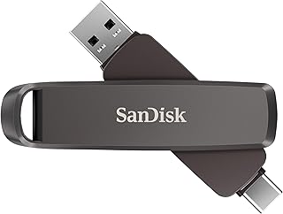 SanDisk Extreme Pro Dual Drive de 2 TB, memória flash com conectores USB Type-C e Type-A reversíveis, velocidades de até 1000 MB/s, criptografia de dados, cópias de segurança automáticas, design