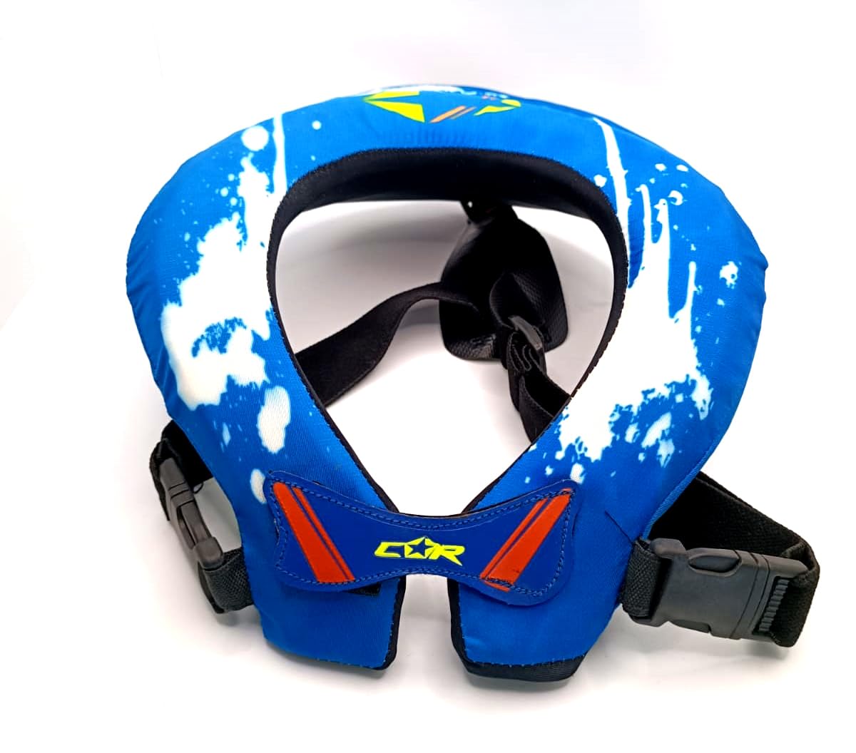 Protection de Cou pour Enfants, minerve cervicale pour Motocross et vélo, Convient dès 2 Ans, Mousse Rigide, cale Nuque, système de Fixation élastique à la Poitrine, 2 Coloris au Choix