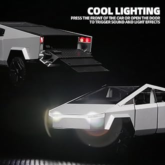 MODVKVK Tesla Cybertruck 1:32 Model Car, Toy Trucks With Light & Music, Pull ...