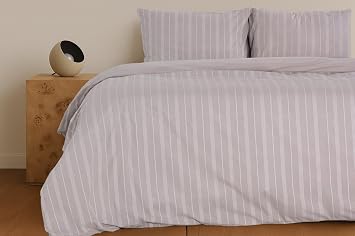 Sleeptown Keten Görünümlü Pamuk Nevresim Takımı Gri-Bej 200x220