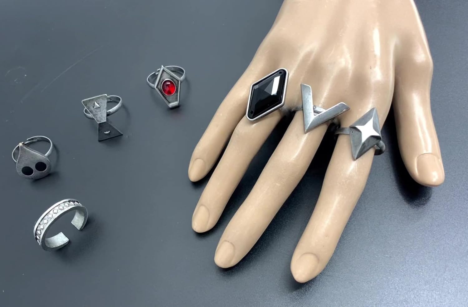 Hu Tao Rings Anime Hu Tao Cosplay Bracelet Rings Set, Adjustable Accessories - Image 4