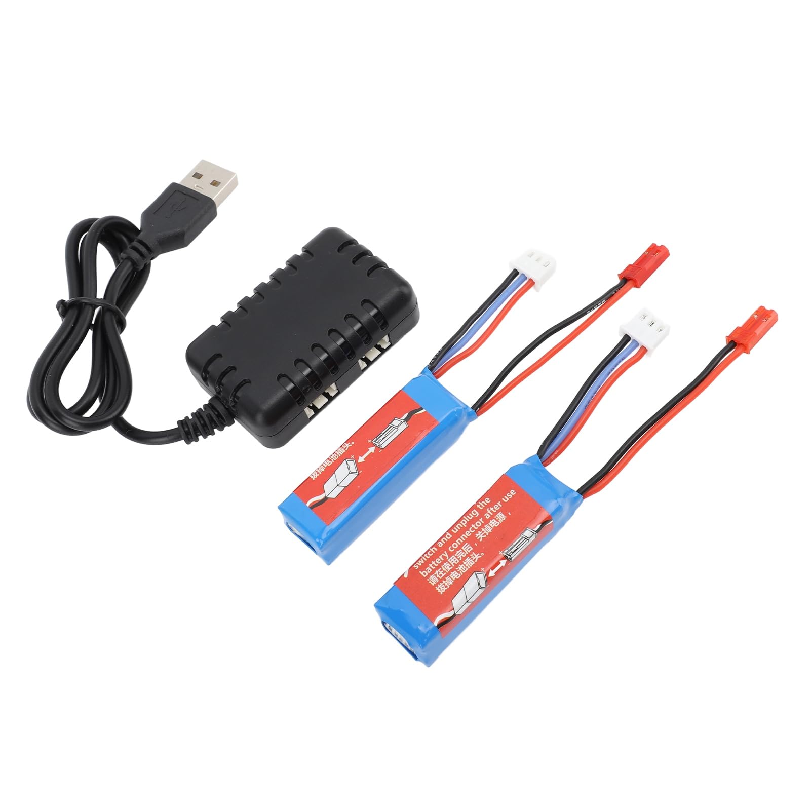 Chargeur de Batterie de Voiture RC 7,4 V 400 MAh, Kit de Charge Rapide Haute capacité pour K969 K989 284010, Prise de Sortie JST Sécurisée, adapté aux Amateurs et aux Passionnés