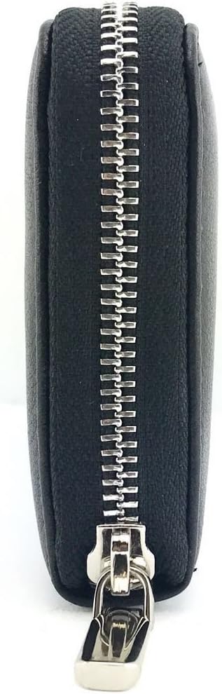 Women's Embossed Zip around Calfskin Leather wallet with RFID Protect Credit Card & ID Card Security (Bronw with Logo) - Image 8