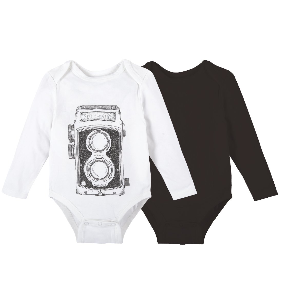 Andy & EvanAndy & Evan baby-boys Vintage Camera & Solid Black Bodysuit 2 Piece Set