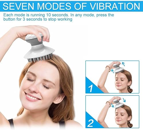 Miniatura 2 de Masajeador de cabeza para vibración de crecimiento del cabello, masajeador eléctrico de cabeza, masaje antiestático para el cuero cabelludo,
