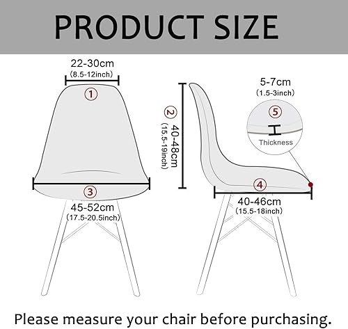 Miniatura 6 de HAOYONG Juego de 2 fundas impermeables para sillas de comedor de tela jacquard, fundas elásticas para sillas de comedor modernas de mediados de