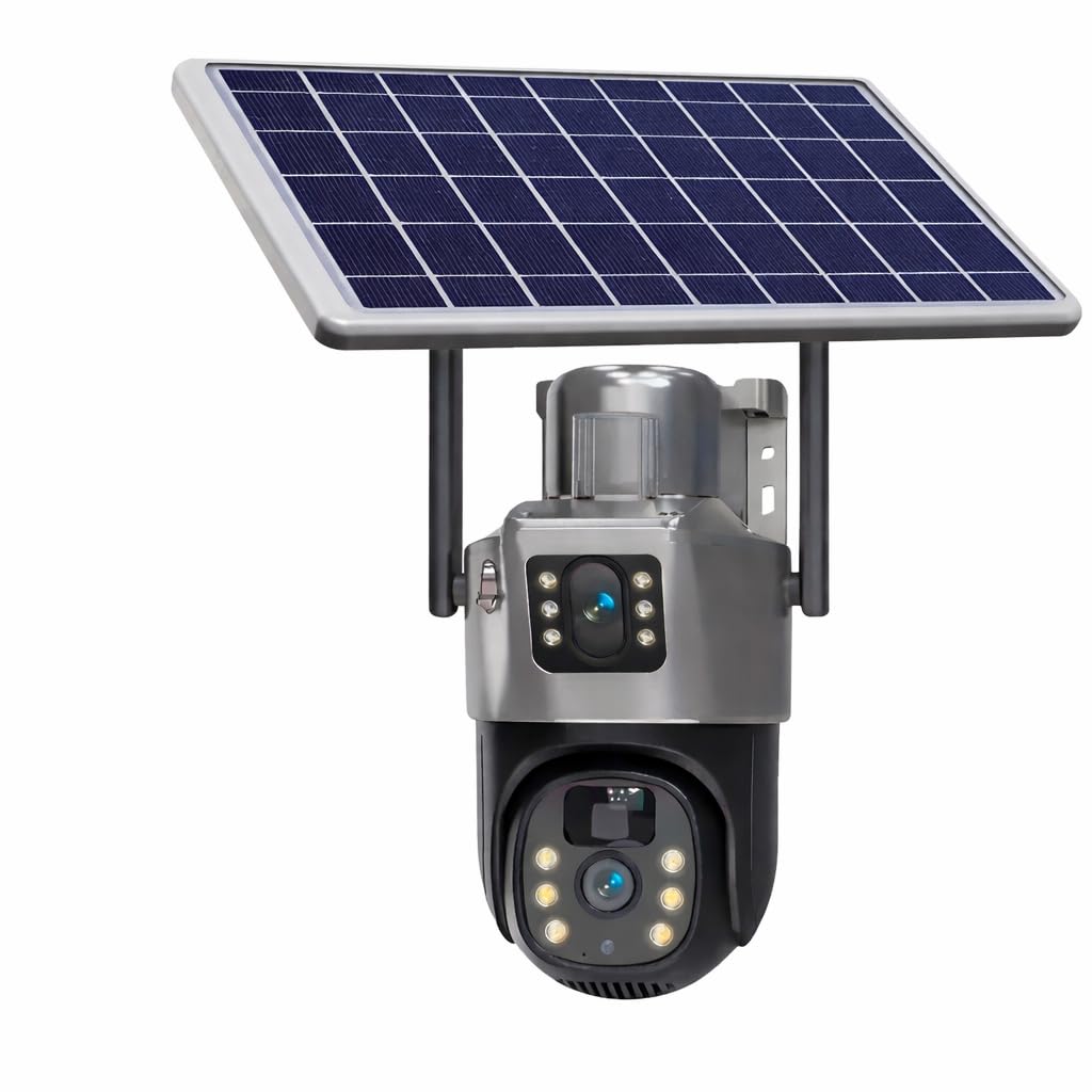 Guard Well Dual Lens Solar Powered PTZ Outdoor CCTV Camera | 360° View | Color Night Vision | Motion Detection | Two Way Audio | 4G SIM-Based Camera with Mobile App V380 Pro (New Dual Lens Solar)-image-48