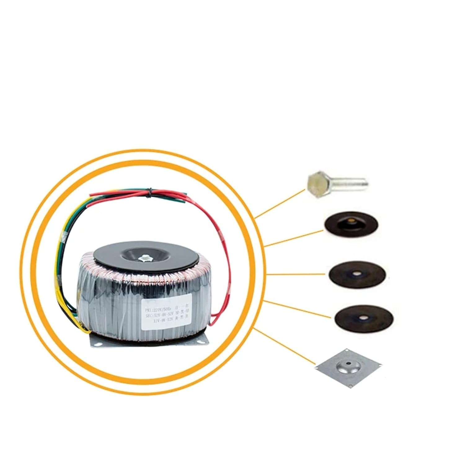 Toroidal Transformer Ring Heater 1800W Power Amplifier 220 Board Audio Isolation 52v Dual 56v1 1Pcs(Dual 46V Dual 12V)