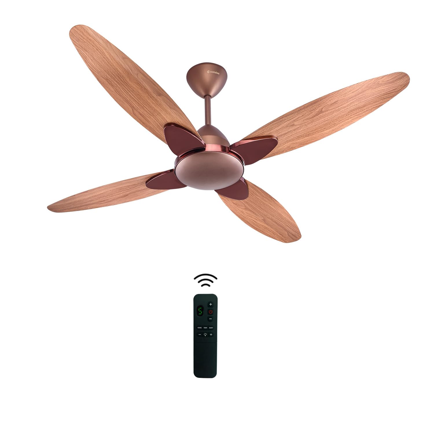 Candes EcoBreeze 1200mm BLDC Ceiling Fans for Home | Digital Remote with Timer | Decorative Ceiling Fan 4 Blades | High Air Delivery | Energy Efficient (BEE Approved) | Wooden Finish | 2 Yr Warranty (B0D7HN5PMC) Amazon Price History, Amazon Price Tracker