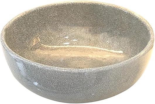 Ceramic Washbasin - Round Shape - Porcelain Ceramic Countertop Sink - Ideal for Placing on Bathroom Furniture Countertops,Gray-30x15cm