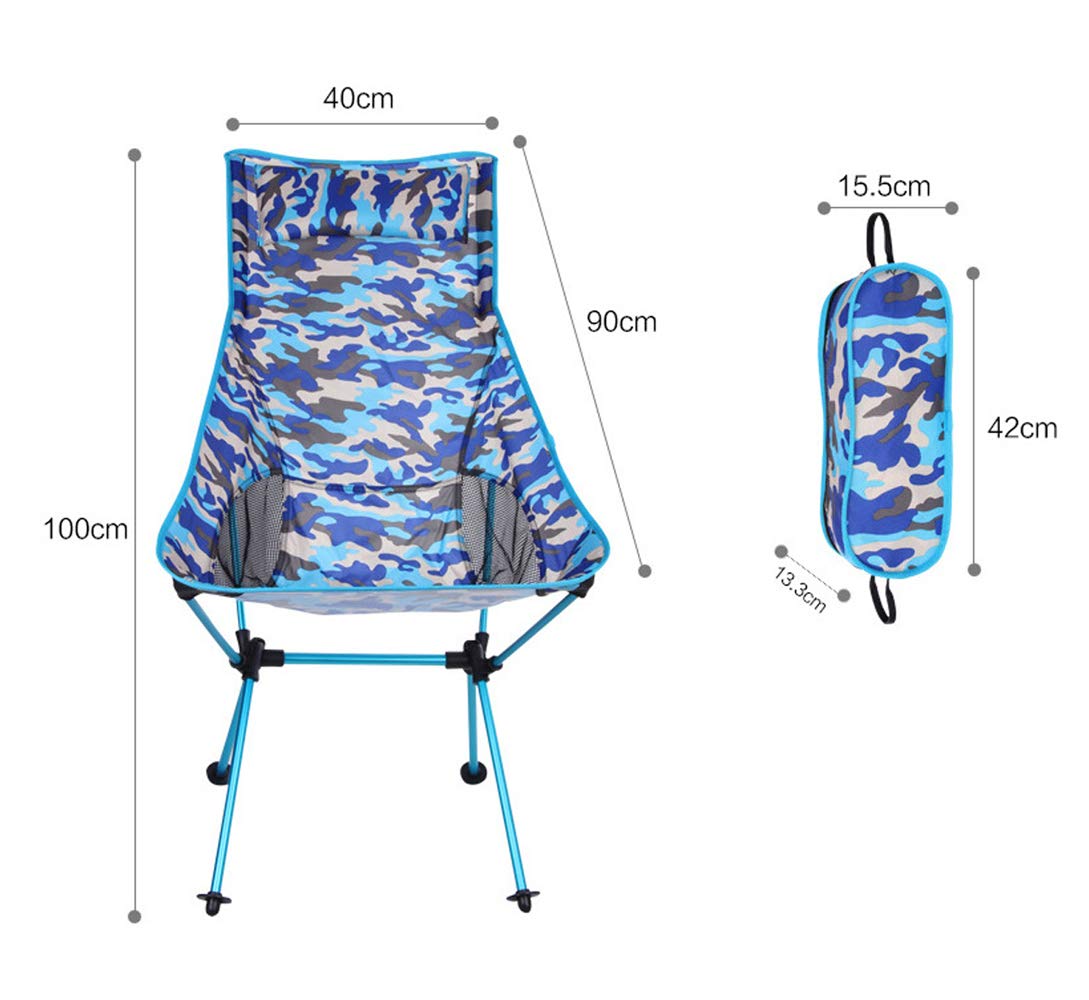 Sillas Plegables portátiles, Silla de Playa Plegable de Camuflaje de aleación de Aluminio, Silla de Ocio para Acampar en la montaña multifunción, Silla Plegable Larga para Relajarse